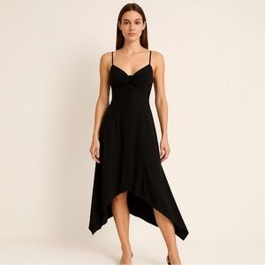 Reformation Black Asymmetrical Dress